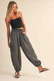 IP1530-B STRIPED DOUBLE GAUZE CONTRAST POCKET BALLOON PANTS
