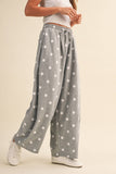 IP1506 POLKA DOT PRINTED BARREL CASUAL SWEATPANTS