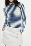 Stripe Turtleneck basic top fitted tee long sleeve top