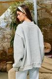 IT2594E-WWJD2 Stripe Embroidered "WWJD" Mock Neck Sweatshirt