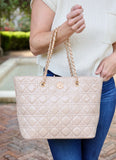 Quentin Quilted Tote-NUDE