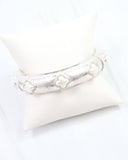 Neema Clover Stretch Bracelet Worn Silver