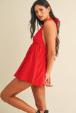 IR2198 HALTER BABYDOLL ROMPER WITH BIKER SHORTS