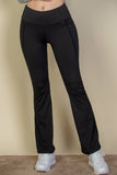 Wide Waistband Flare Leg Pants