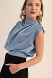 High Neck Back Zipper Top