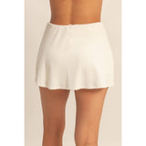 Ribbed Elastic Waist Mini Skort