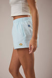 MID-RISE EMBO DETAIL SHORTS