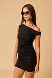 PD18833 - Riley Ruched One Shoulder Dress
