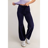 COTTON LYCRA BUBBLED FLARE PANTS