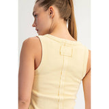 MINERAL WASHED COTTON RIB SLEEVELESS TANK