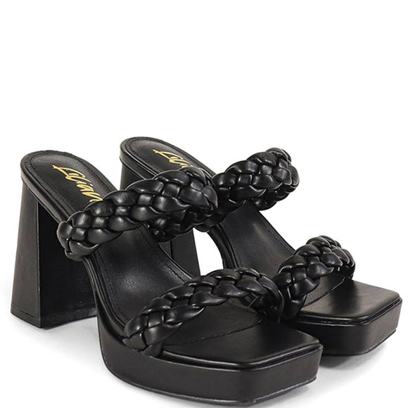 BRAIDED DOUBLE BAND CHUNKY HEEL 12 PAIRS, BETRIX 1 12