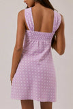 POLKA DOT MINI DRESS WITH ATTACHED SCARF
