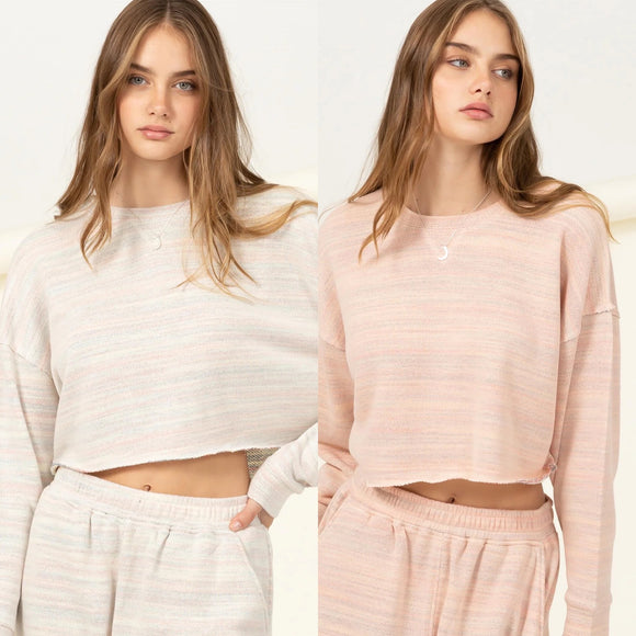 Drop Shoulder Cropped Top