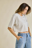 Cropped Garment Wash T-Shirt