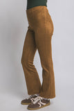 FAUX SUEDE FLARE HIGH WAISTED PANTS