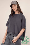 NT12068-ECO Oversized Crop Comfy Knit Top