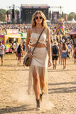 Large scalloped overlapping panels top and skirt set