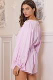 R5268D  Smocked V-neck Ruffled Solid Woven Romper