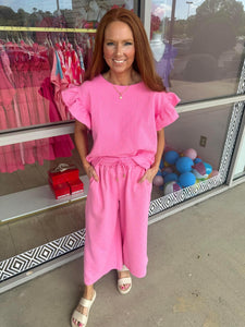 Candy Pink Textured Milly Set