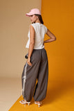 PT19612 Side Pleats Sleeveless Tee