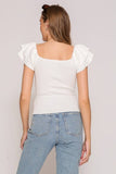 Spring Ruffle Tiered Sweater Top
