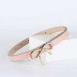 Bow PU Leather Skinny Belt | Elegant Waist Cincher_CWABE0616