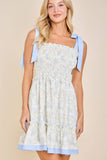 Floral Ribbon Strap Sundress – Ruffle Hem Vintage Charm
