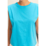 Shoulder Pad Sleeveless Top