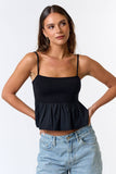 Peplum Sweater Cami Crop Top