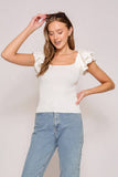 Spring Ruffle Tiered Sweater Top