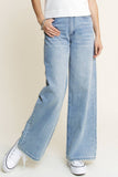 HQP0001-DENIM WIDE LEG JEANS-BROKEN