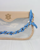 Serafina Scarf Purse Chain Bl Wht Geo