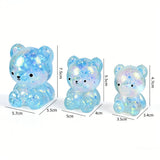 Cartoon Sequin Bear Squishy Toy Slow Rising Stress Relief Squeeze Toy