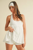 IR2198 HALTER BABYDOLL ROMPER WITH BIKER SHORTS