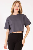 Cotton lycra over size cropped t shirts with loose fit