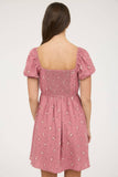 FLORAL SWEETHEART FRONT TIE MINI DRESS