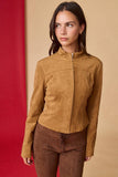 Faux Suede Zip Up Jacket