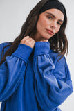 9164HK Oversized Mock Neck Washed Sweatshirt
