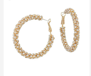 Crystal Studded Hoops