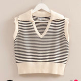 Jessie Collared Striped Sleeveless