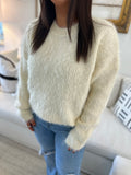 Natural Fuzzy Knit Sweater