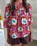 Carlie Abstract Blouse