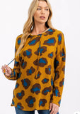 Mustard Animal Print Hoodie