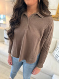 Cocoa Henley Knit Top