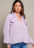 Lavender Ruffle Blouse