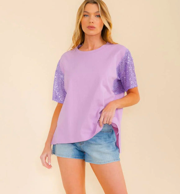 Lavender Sequin Top