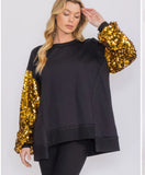 Black and Gold Sequin Top