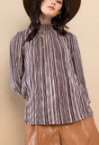 Brown Striped Blouse