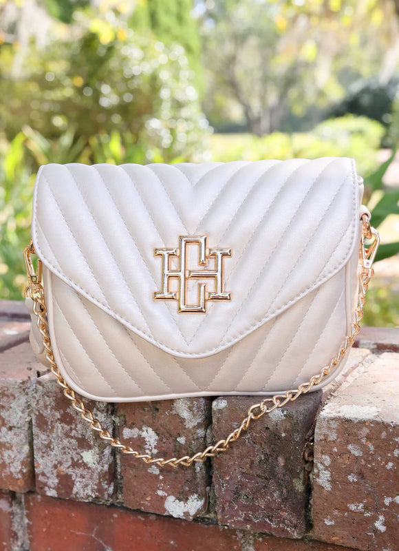 Angela Quilted Crossbody-Pearl