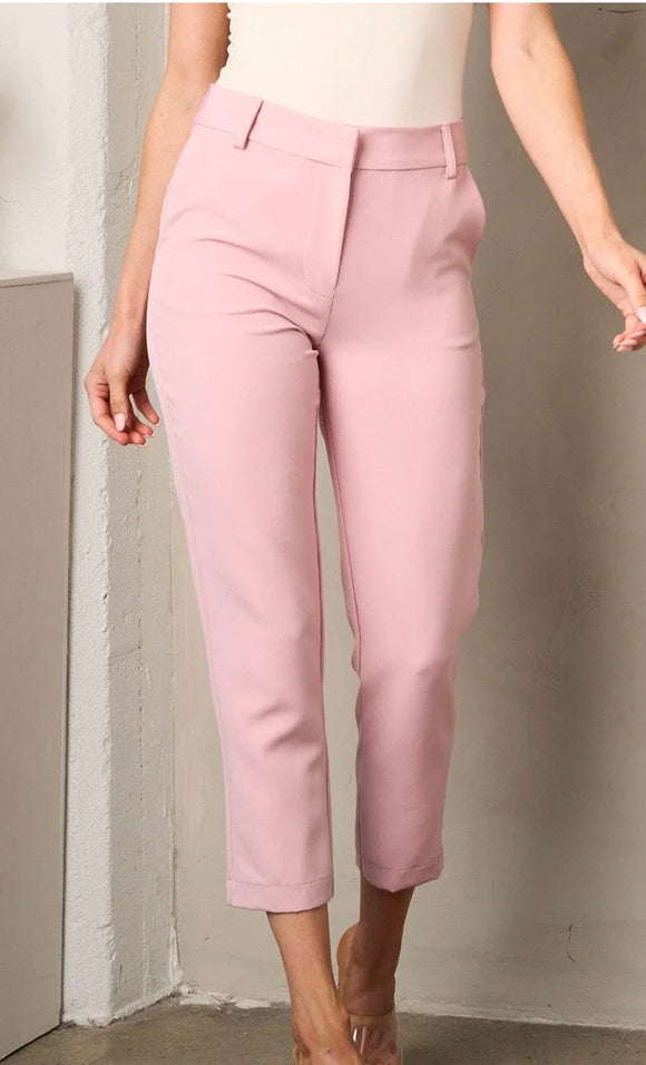 Blush Pink Cropped Pants